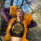 Bamboo Velour Faux Fur Cardigan w/CUSTOM patch